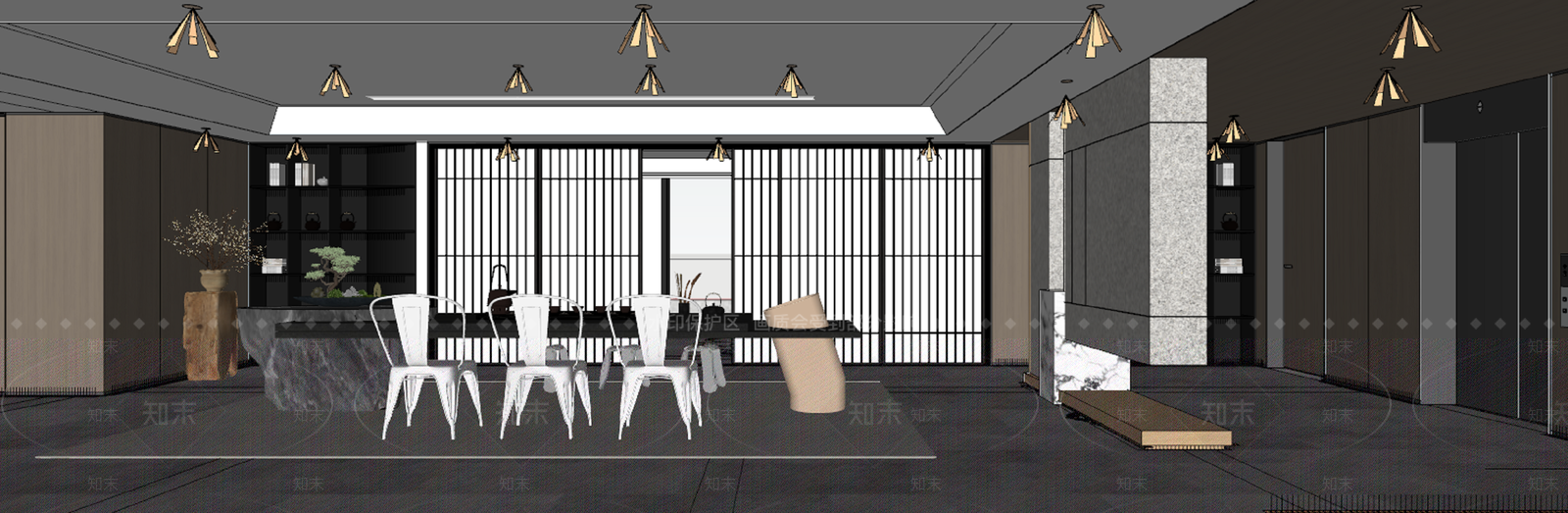 新中式中式会所SU模型下载【ID:1188824676】