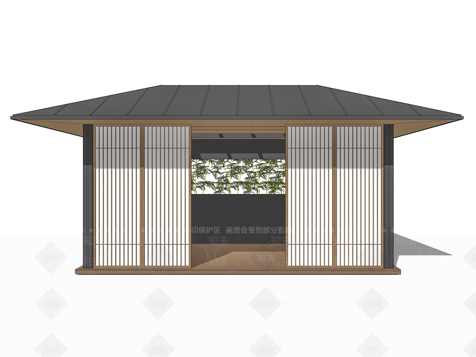 新中式日式亭子SU模型下载【ID:1188825500】