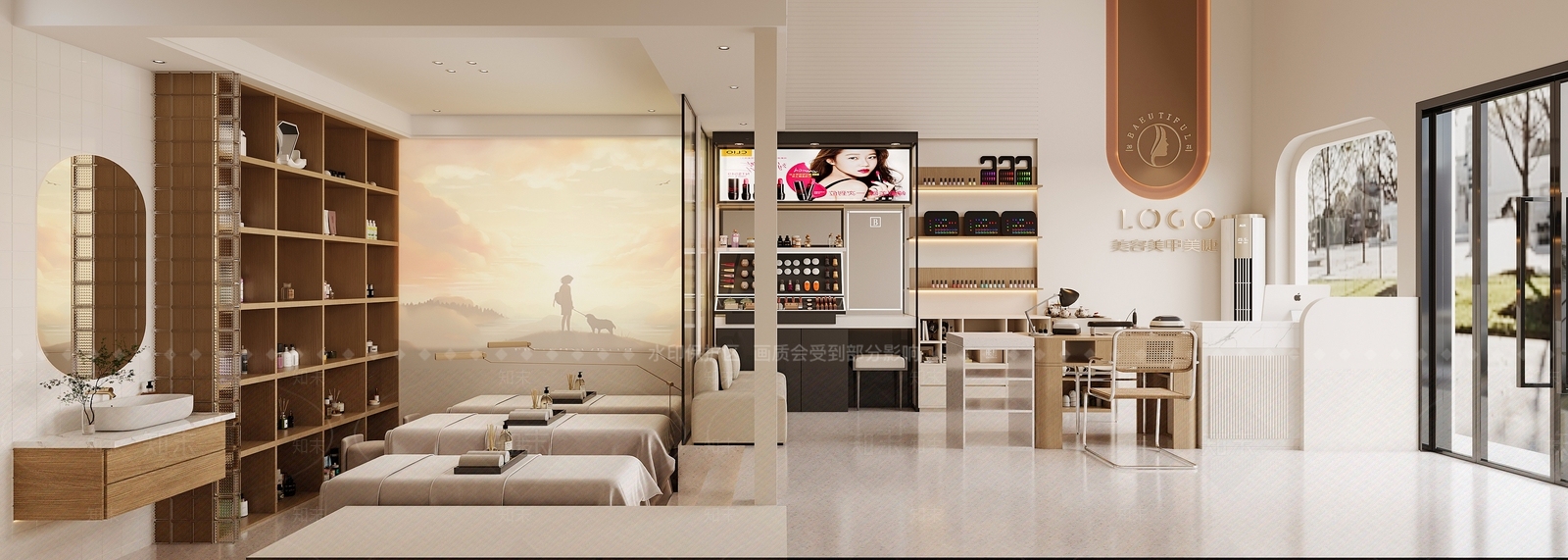现代奶油美甲店3D模型下载【ID:1188826332】
