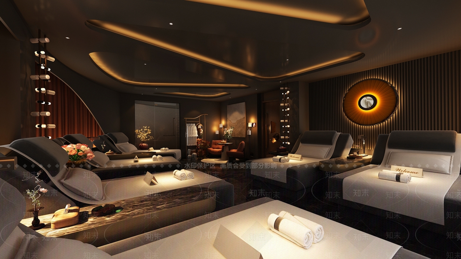现代轻奢足浴店3D模型下载【ID:1188827981】
