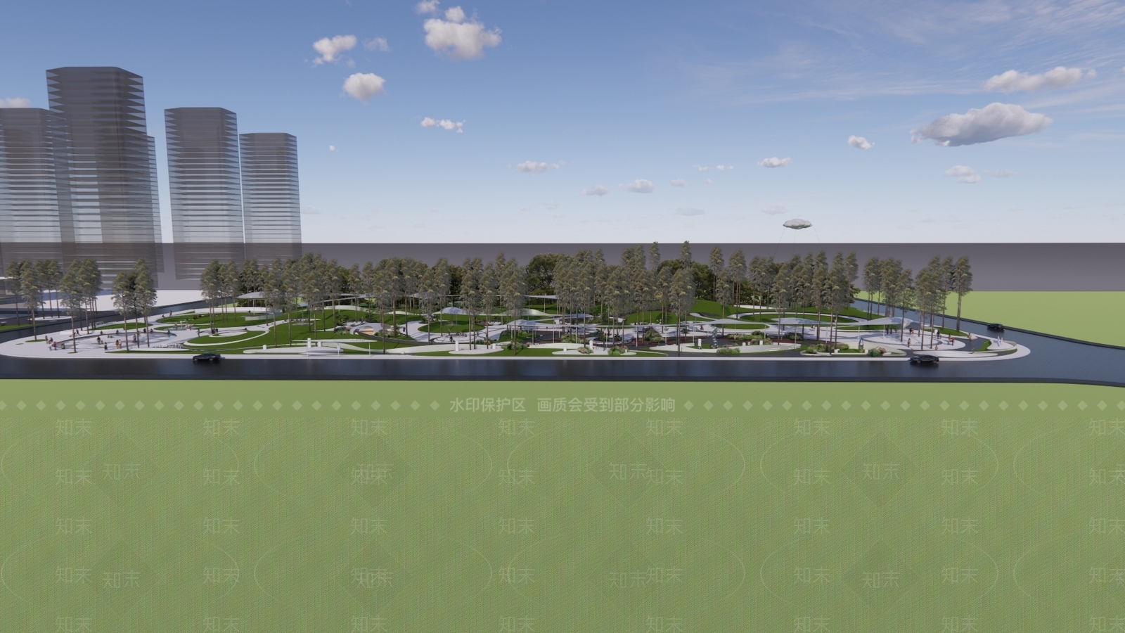 现代景观公园SU模型下载【ID:1188827279】