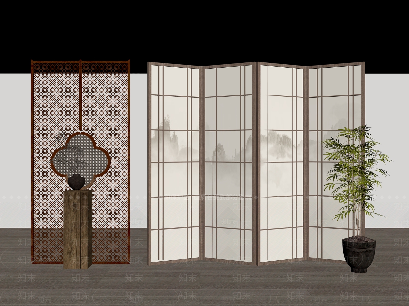 屏风SU模型下载【ID:1188829275】