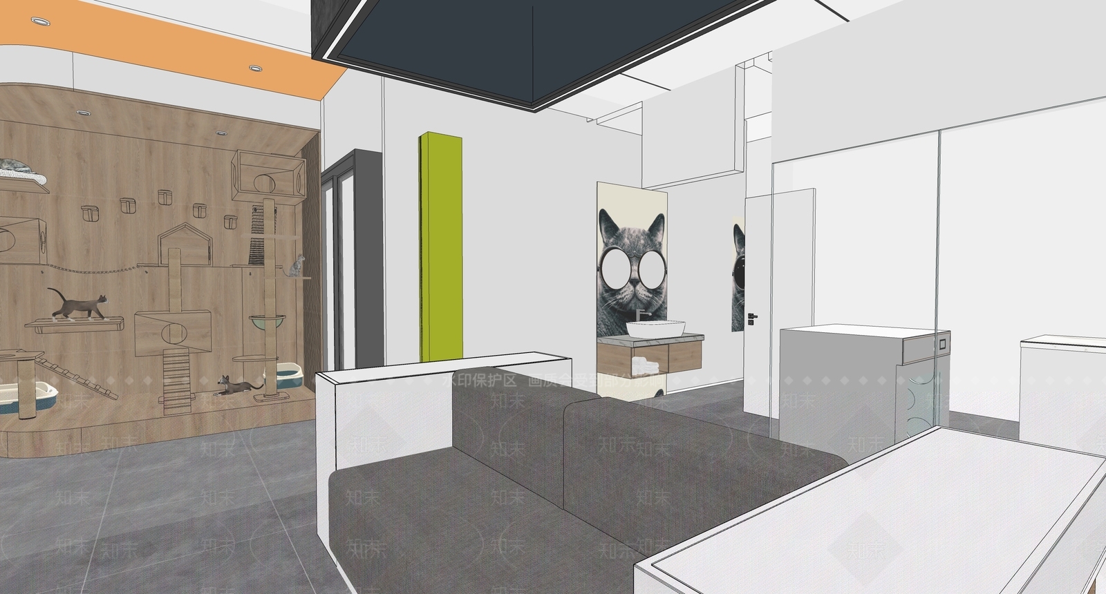 现代简约宠物店SU模型下载【ID:1188830015】