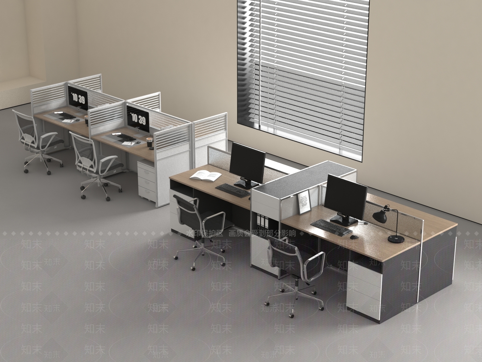 办公桌椅3D模型下载【ID:1188830277】