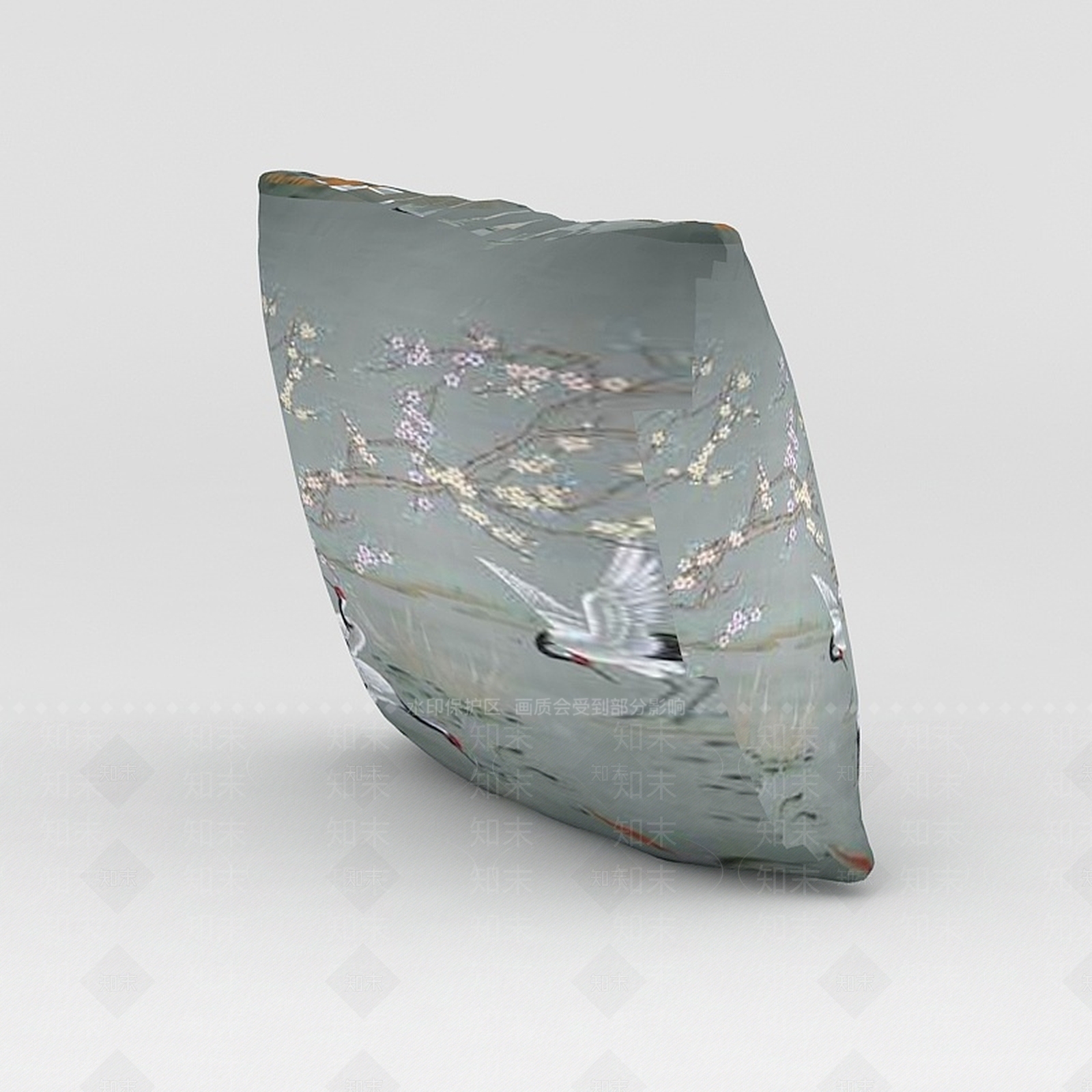 现代布艺印花抱枕3D模型下载【ID:1188831062】