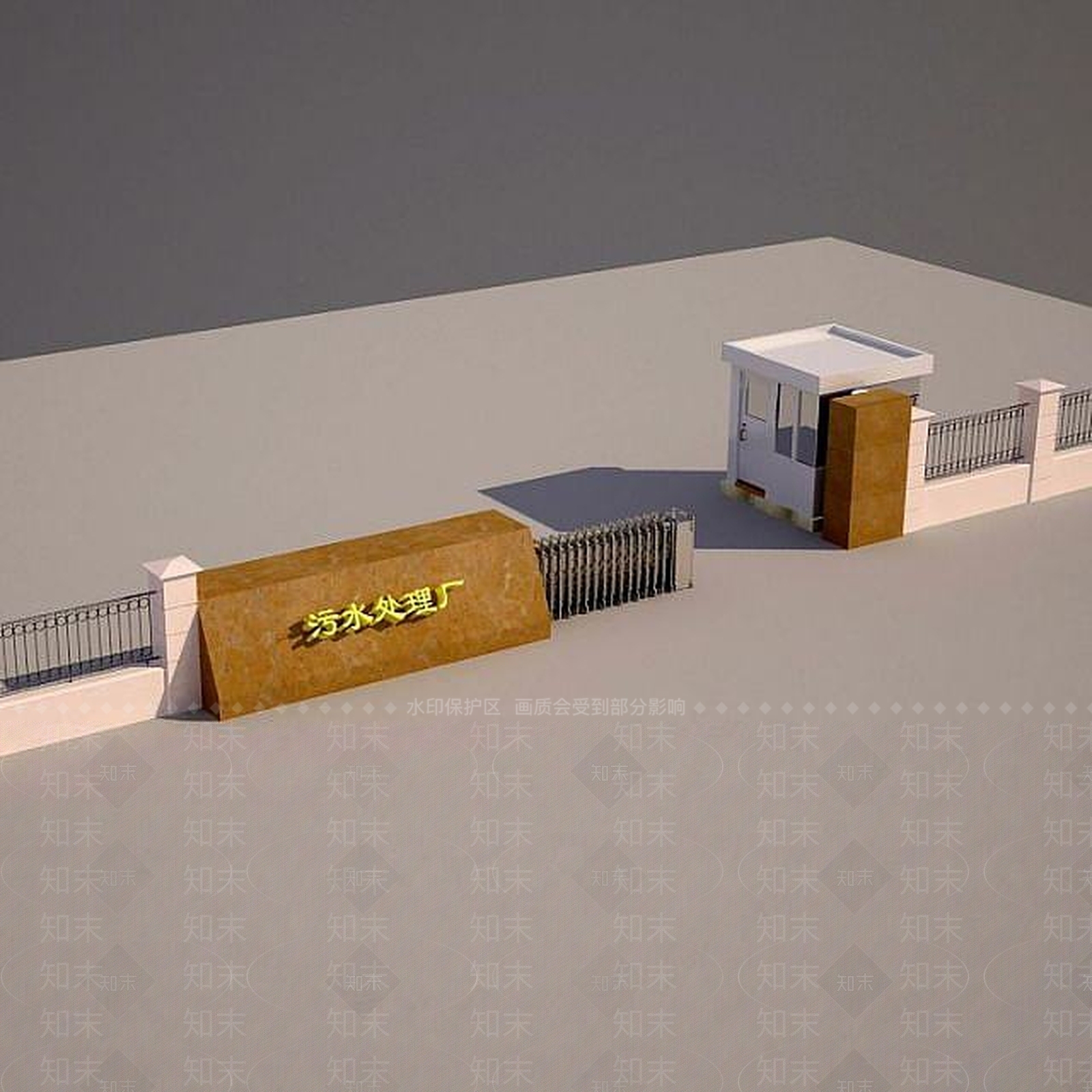 现代工厂门卫室3D模型下载【ID:1188832591】