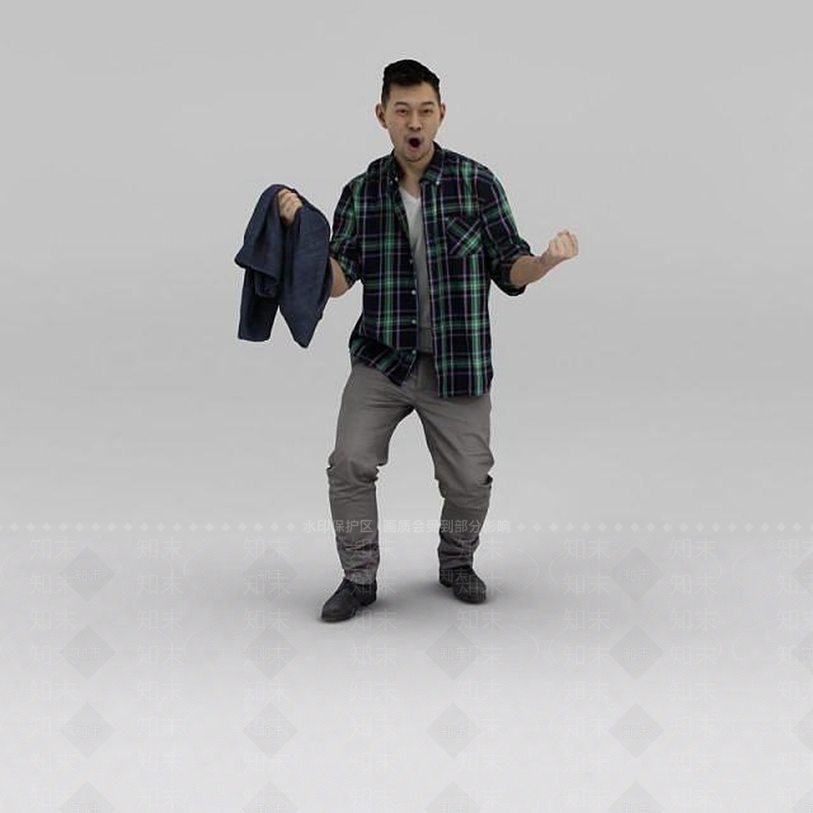 现代加油助威的男人3D模型下载【ID:1188832674】