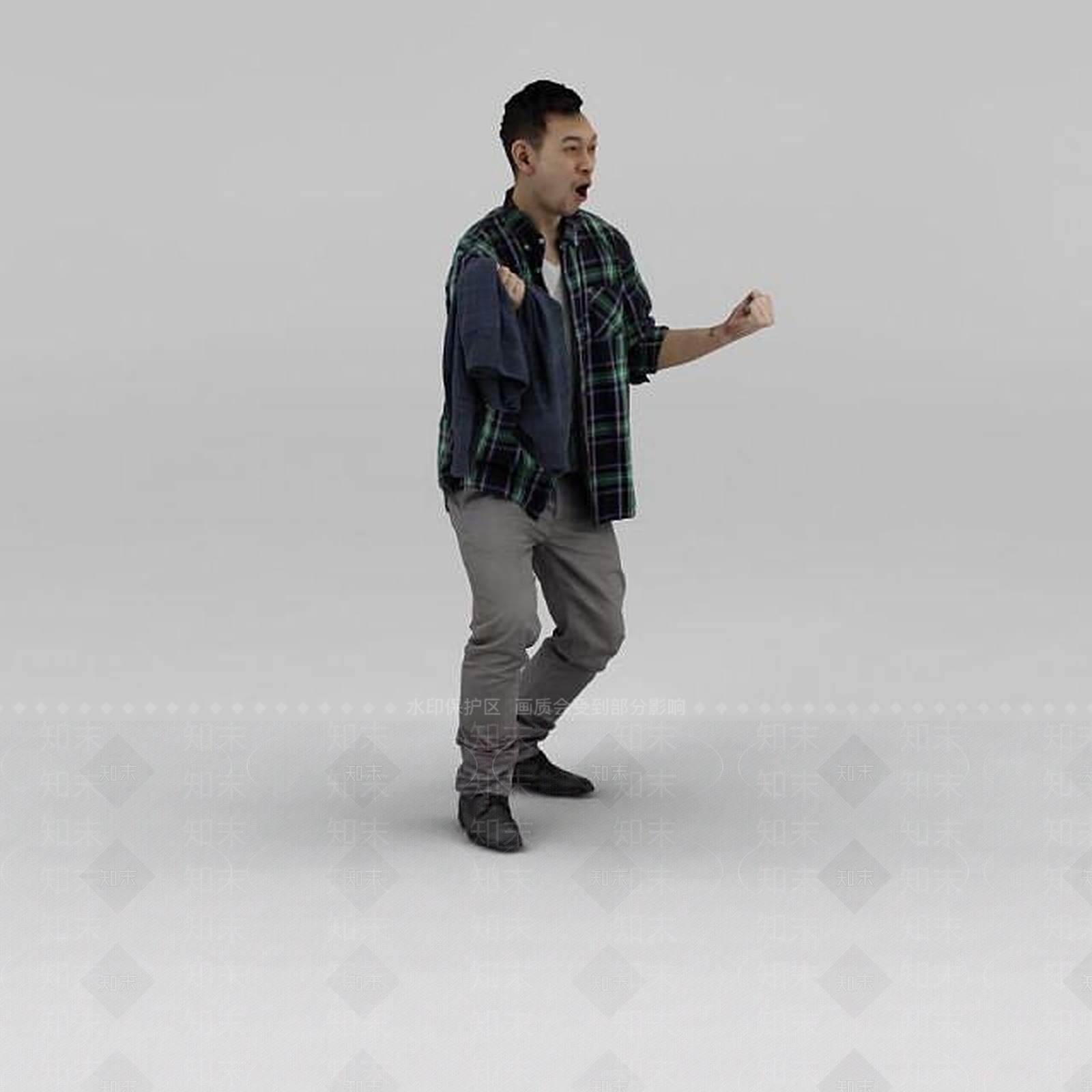 现代加油助威的男人3D模型下载【ID:1188832674】