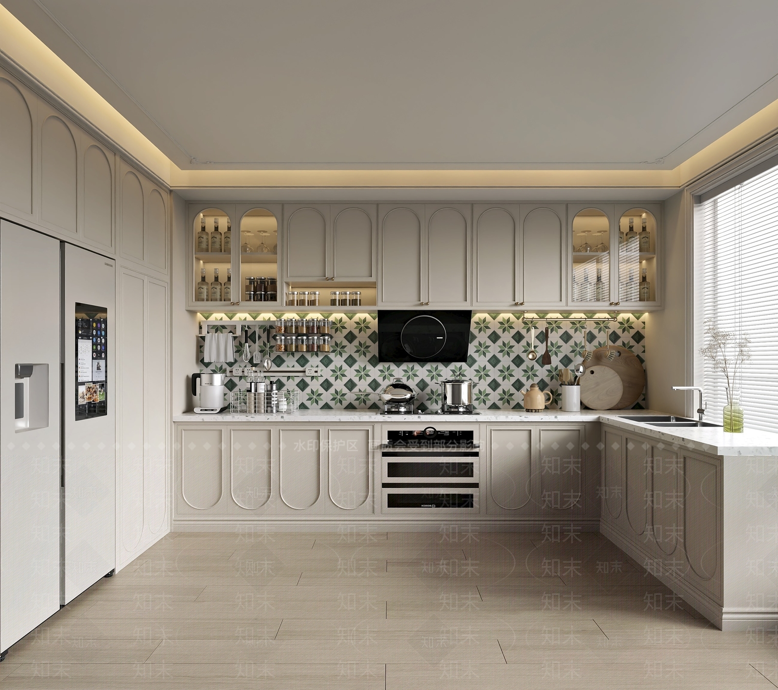 北欧欧式开放式厨房3D模型下载【ID:1188833742】