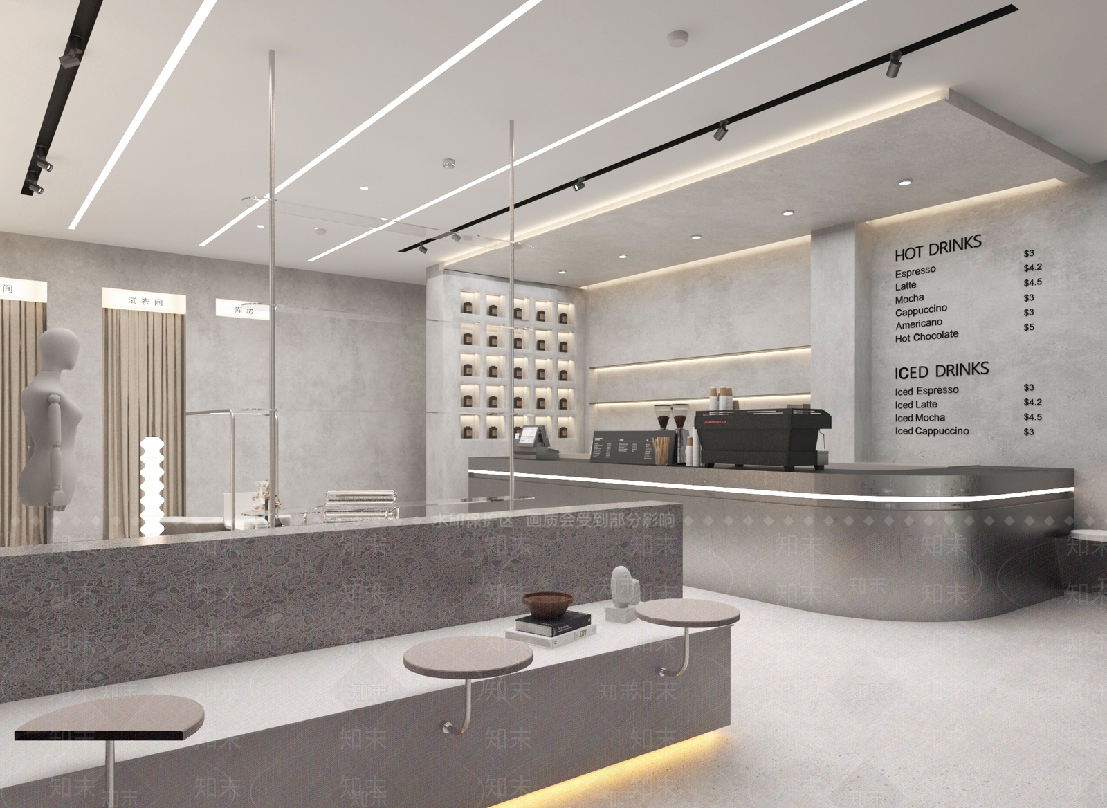 现代工业咖啡厅3D模型下载【ID:1188833763】