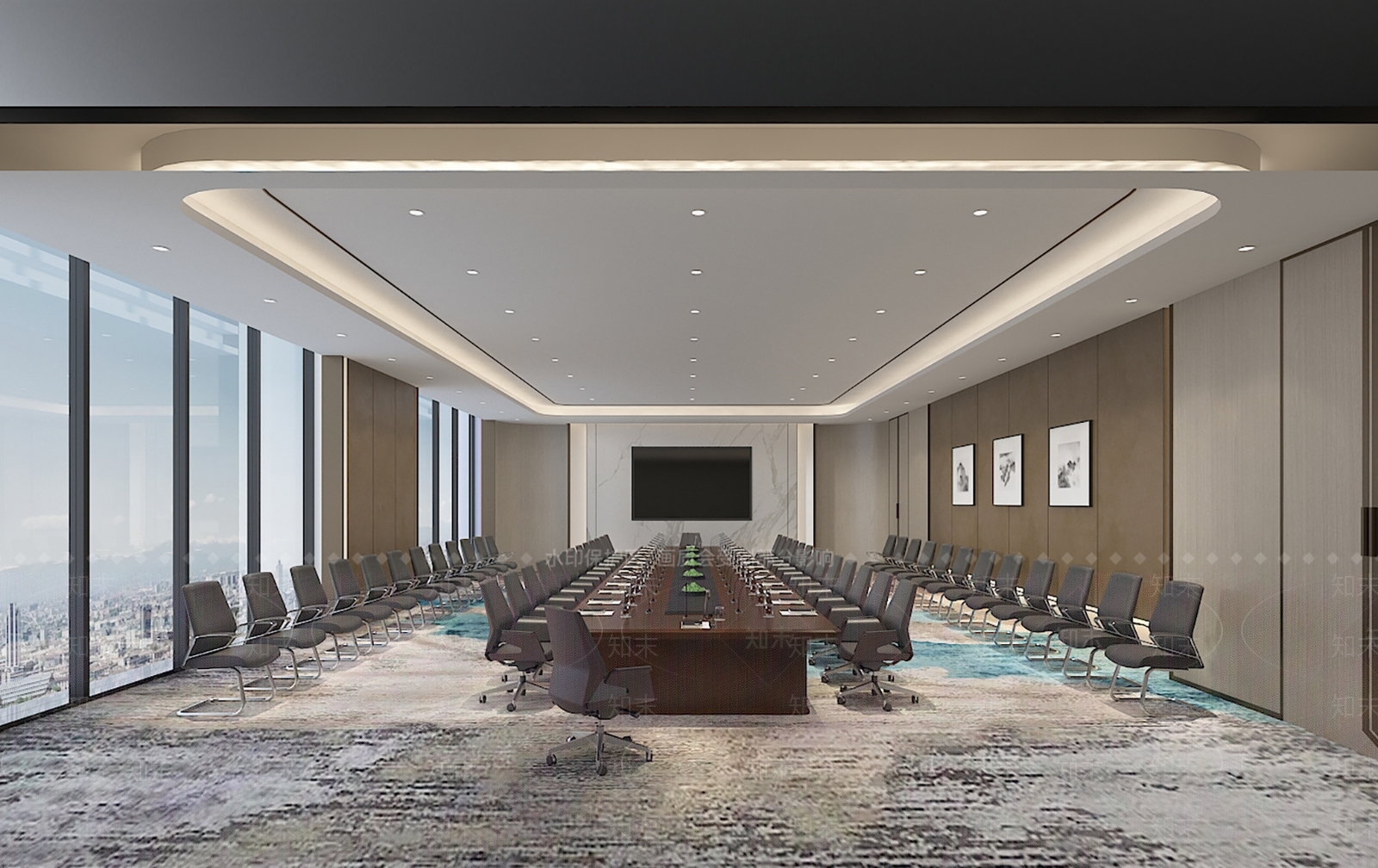 现代简欧会议室3D模型下载【ID:1188834061】