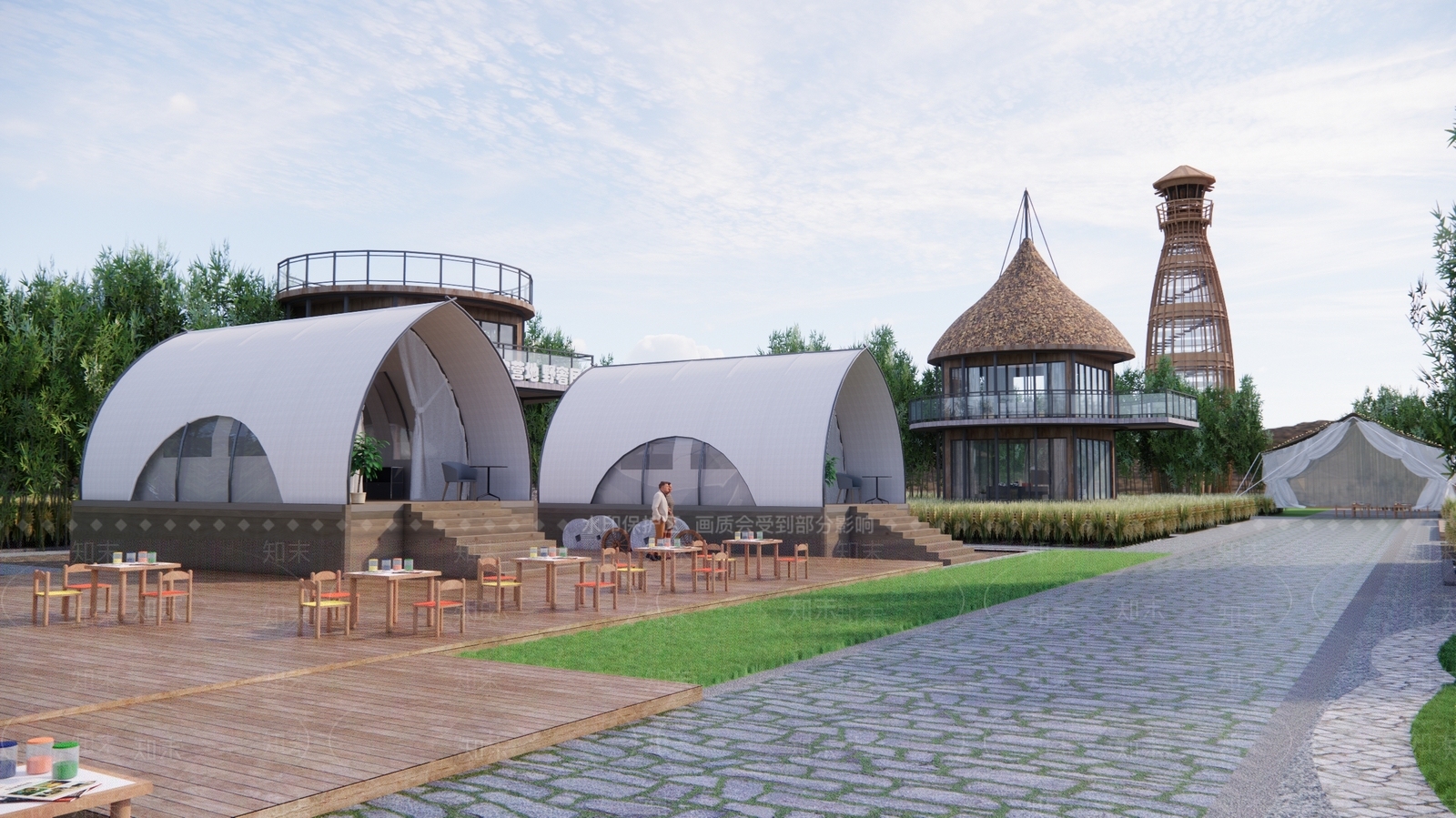 现代框景秋千雕塑小品SU模型下载【ID:1188834605】