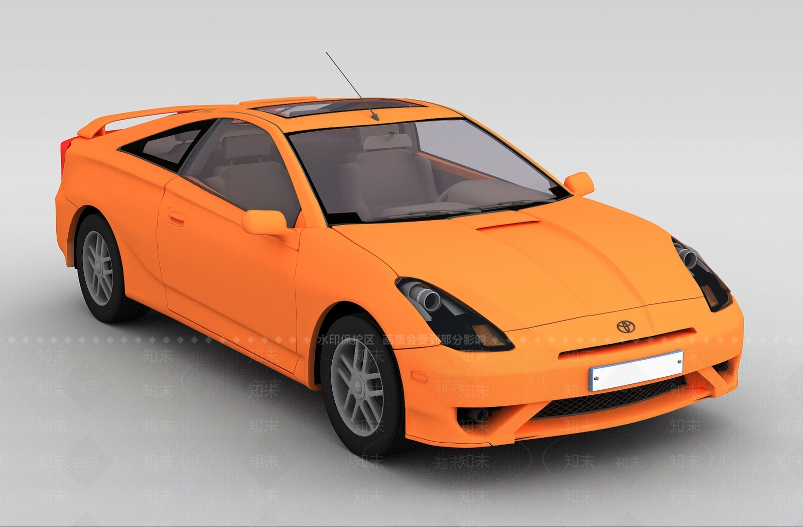 现代橙色跑车3D模型下载【ID:1188836432】