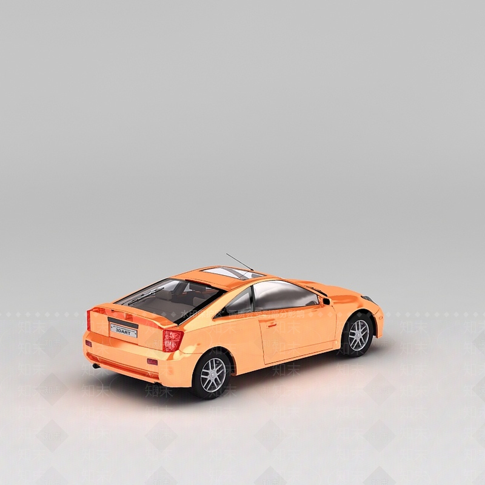 现代橙色跑车3D模型下载【ID:1188836432】