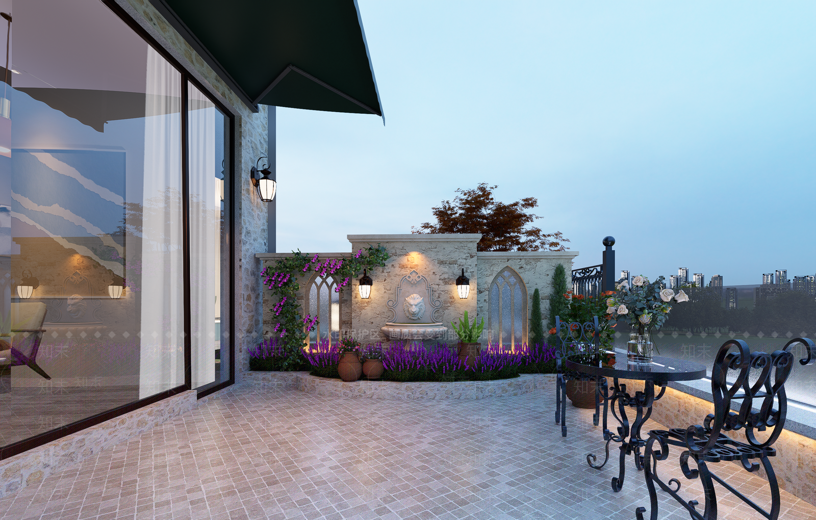 意式欧式屋顶花园SU模型下载【ID:1188839247】
