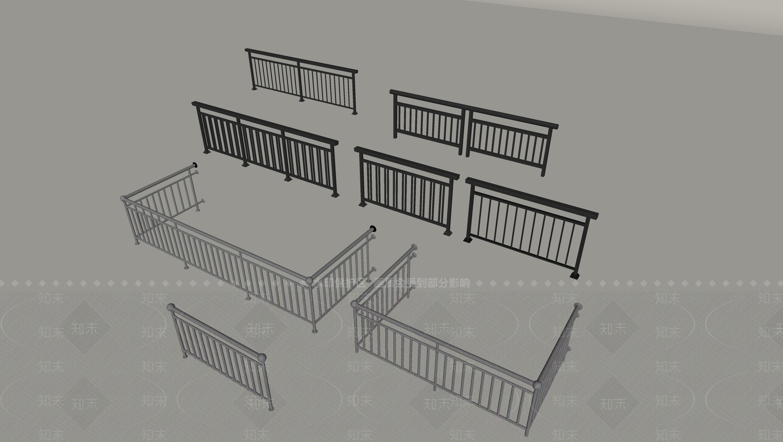 现代围栏护栏SU模型下载【ID:1188839885】