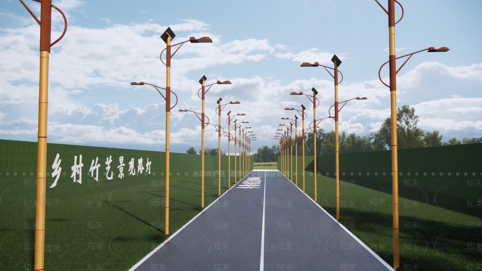 新中式太阳能路灯SU模型下载【ID:1188840666】