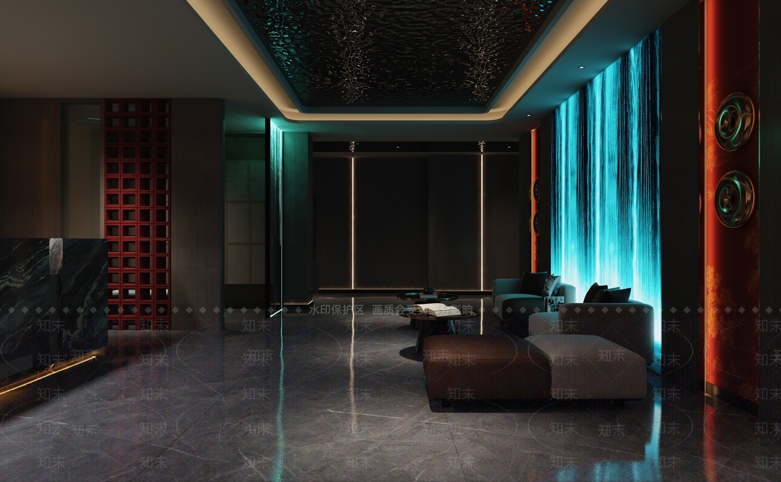 现代新中式足浴店3D模型下载【ID:1188845188】
