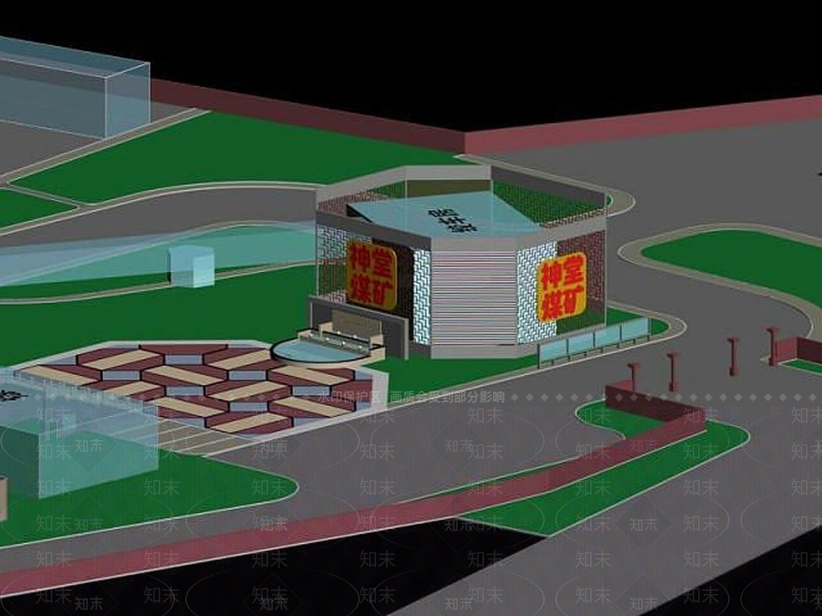 现代工厂广场3D模型下载【ID:1188845491】