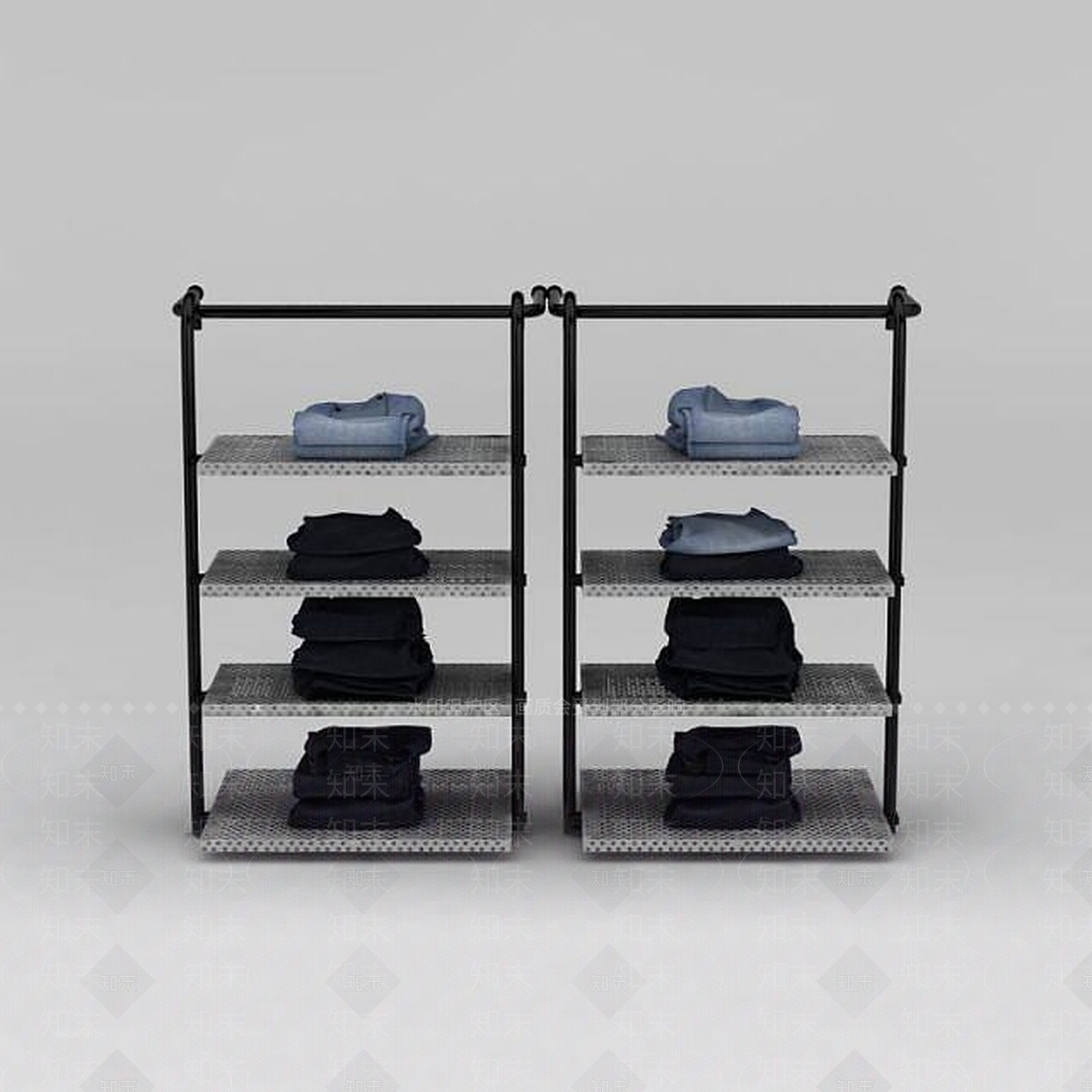 现代商场服装展架3D模型下载【ID:1188845634】