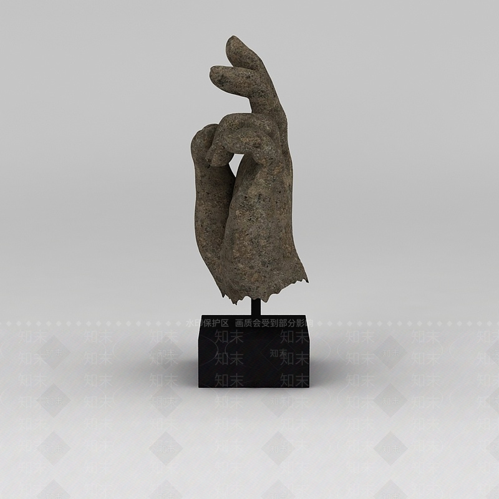 现代石头手景观摆件3D模型下载【ID:1188846523】