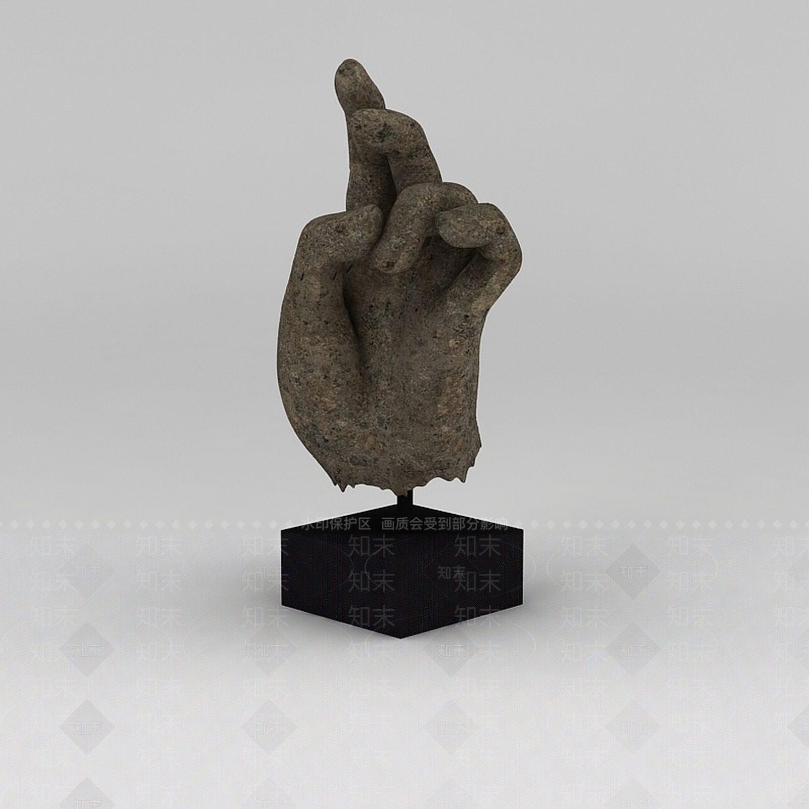 现代石头手景观摆件3D模型下载【ID:1188846523】
