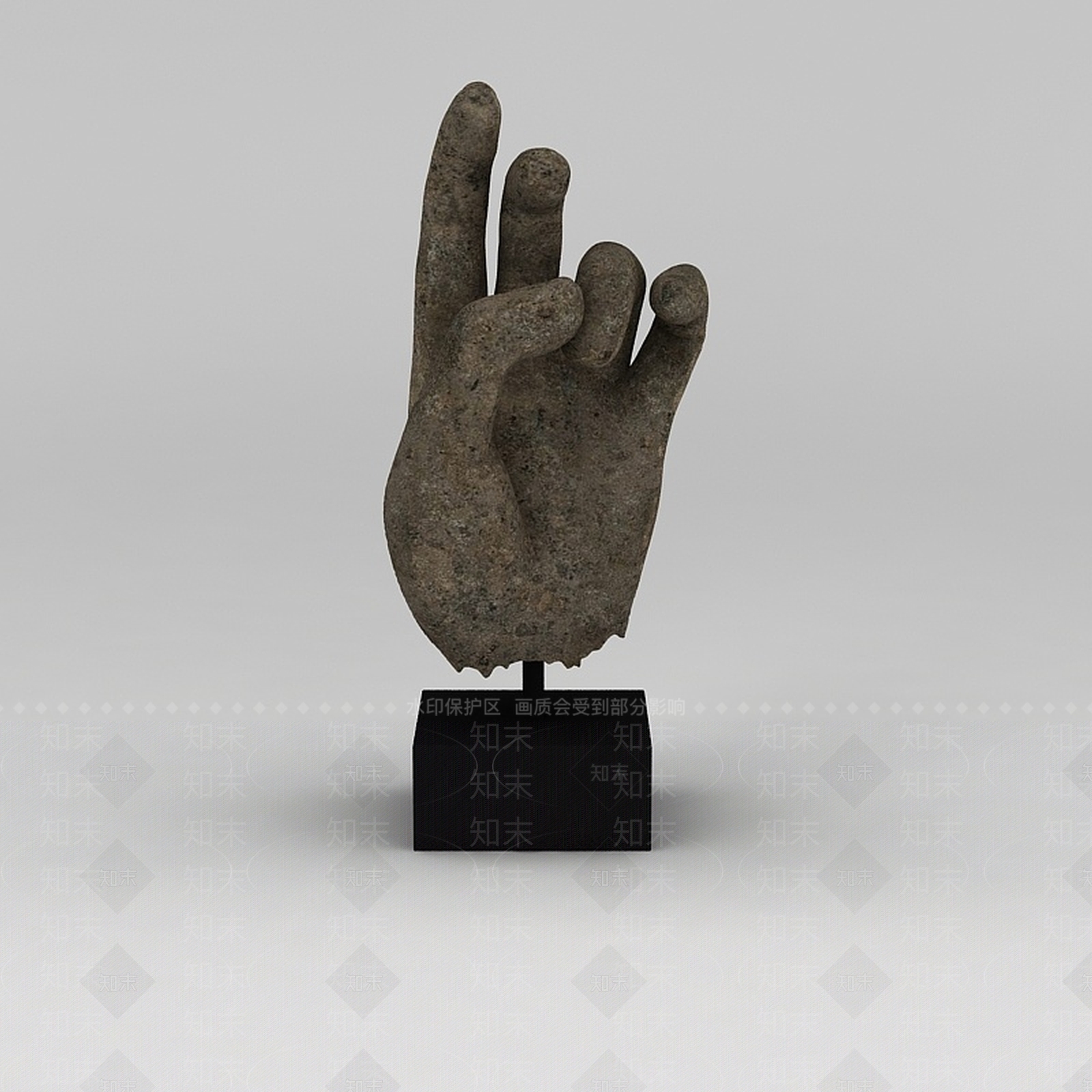 现代石头手景观摆件3D模型下载【ID:1188846523】