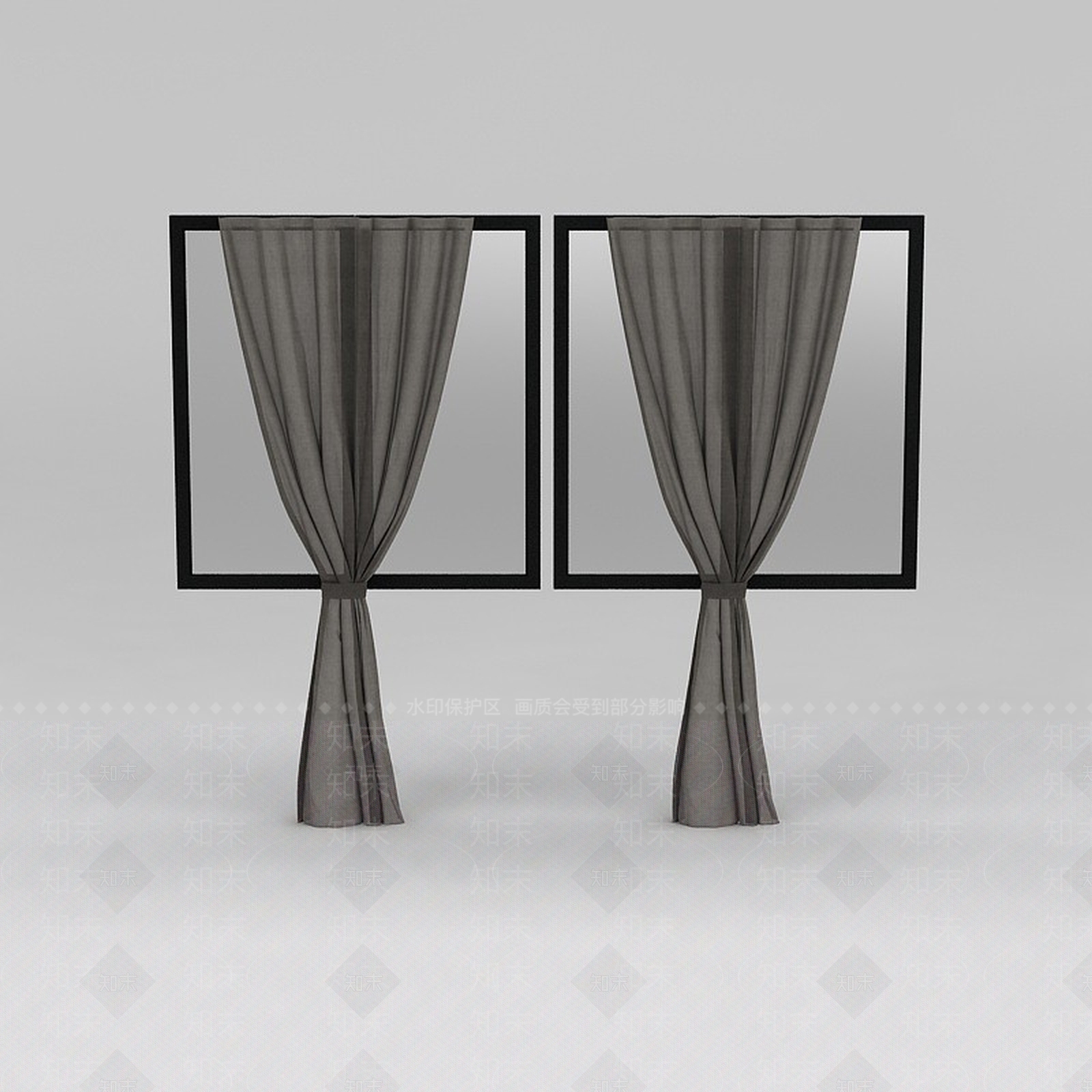 现代室内窗帘3D模型下载【ID:1188846815】