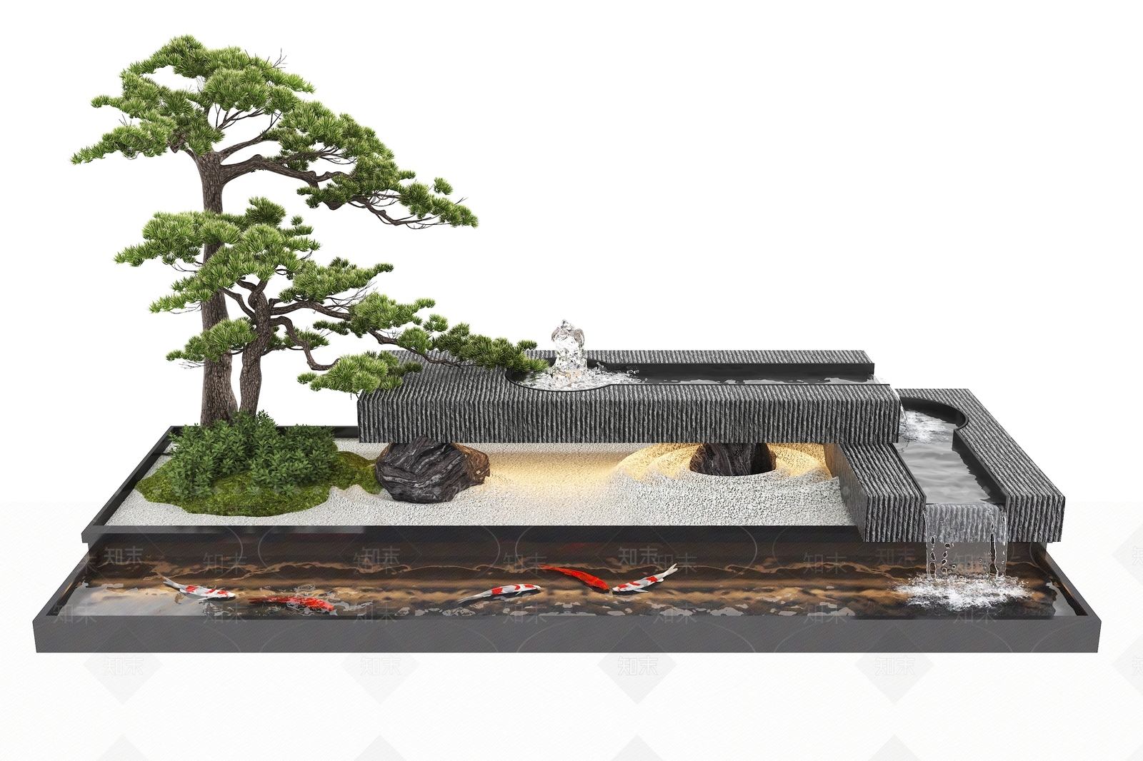 现代假山水景3D模型下载【ID:1188848659】