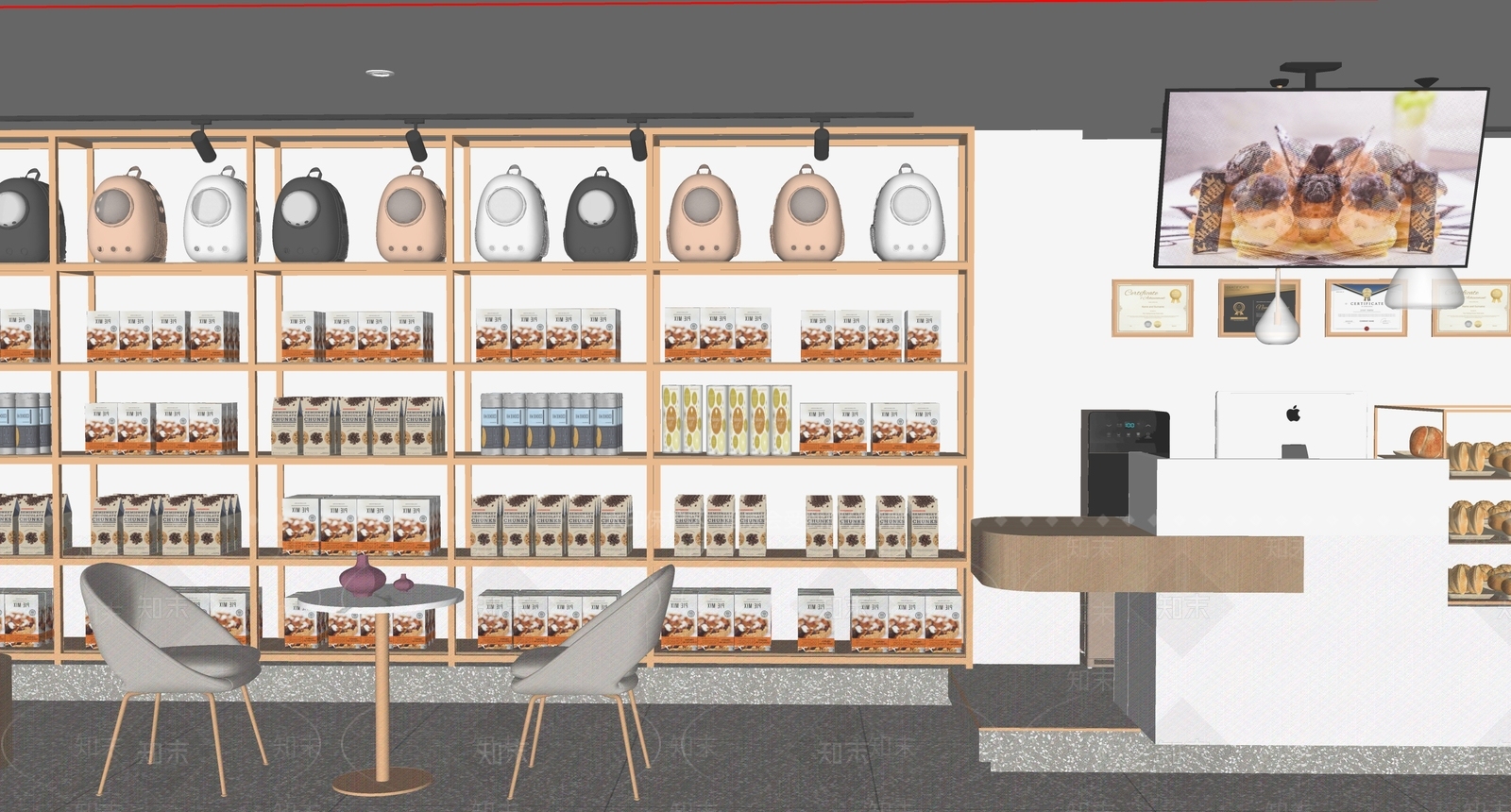 现代简约宠物店SU模型下载【ID:1188867651】