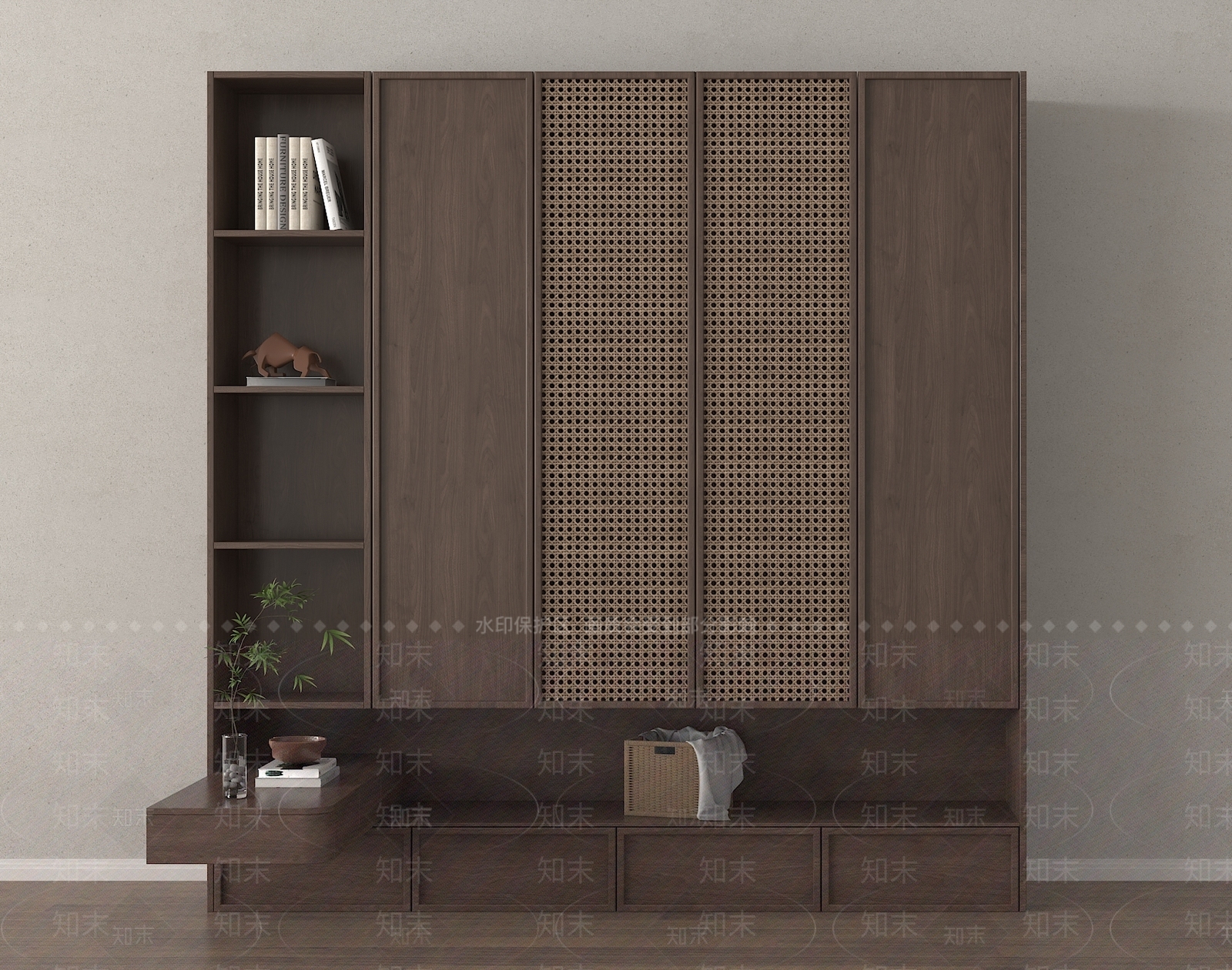 新中式衣柜SU模型下载【ID:1188852399】