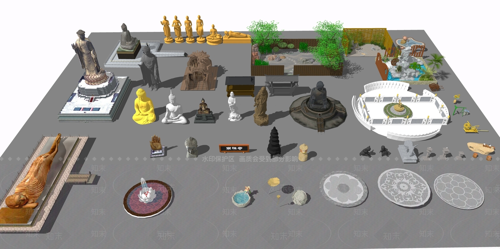 新中式中式佛像SU模型下载【ID:1188856408】