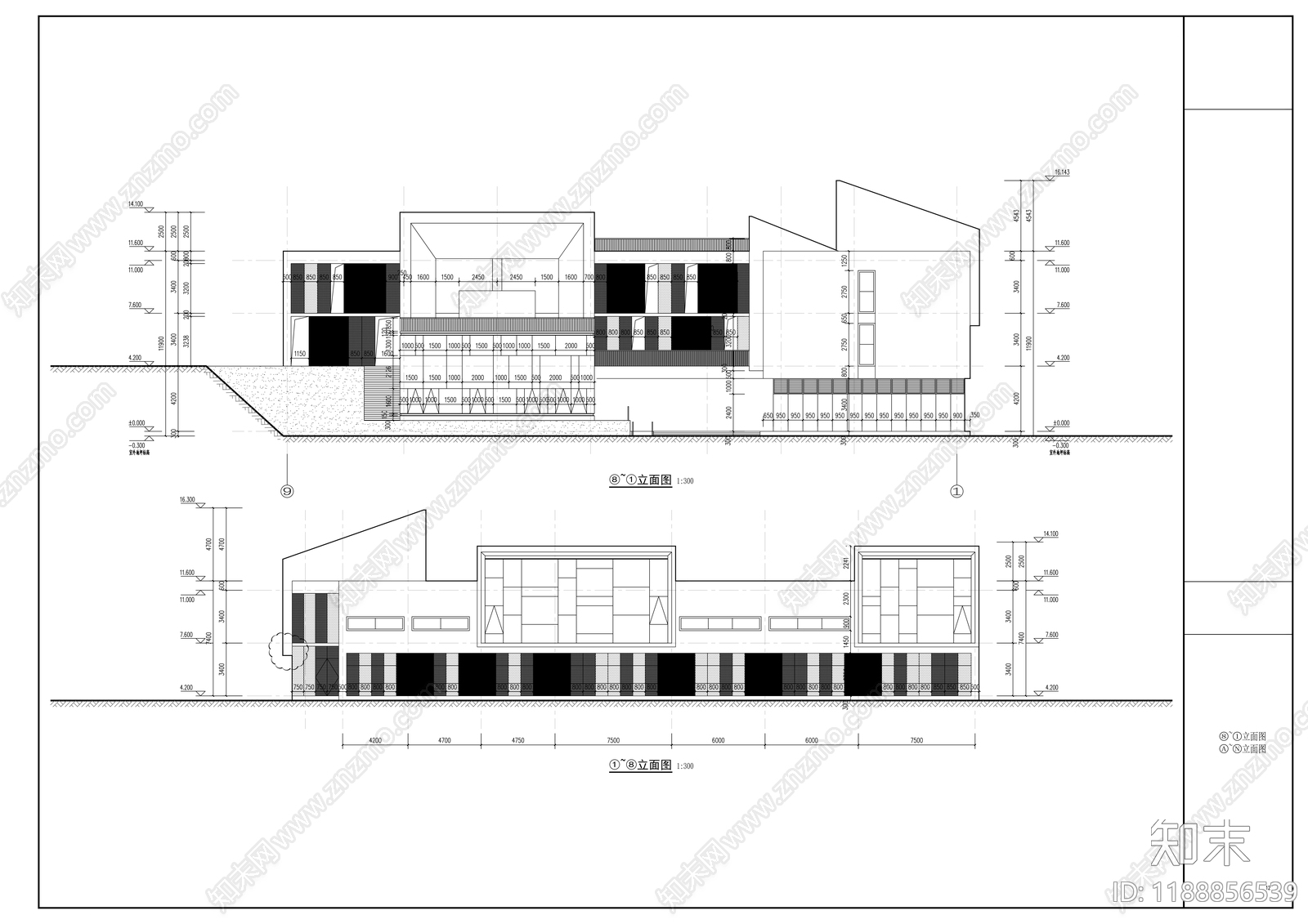 现代幼儿园建筑cad施工图下载【ID:1188856539】