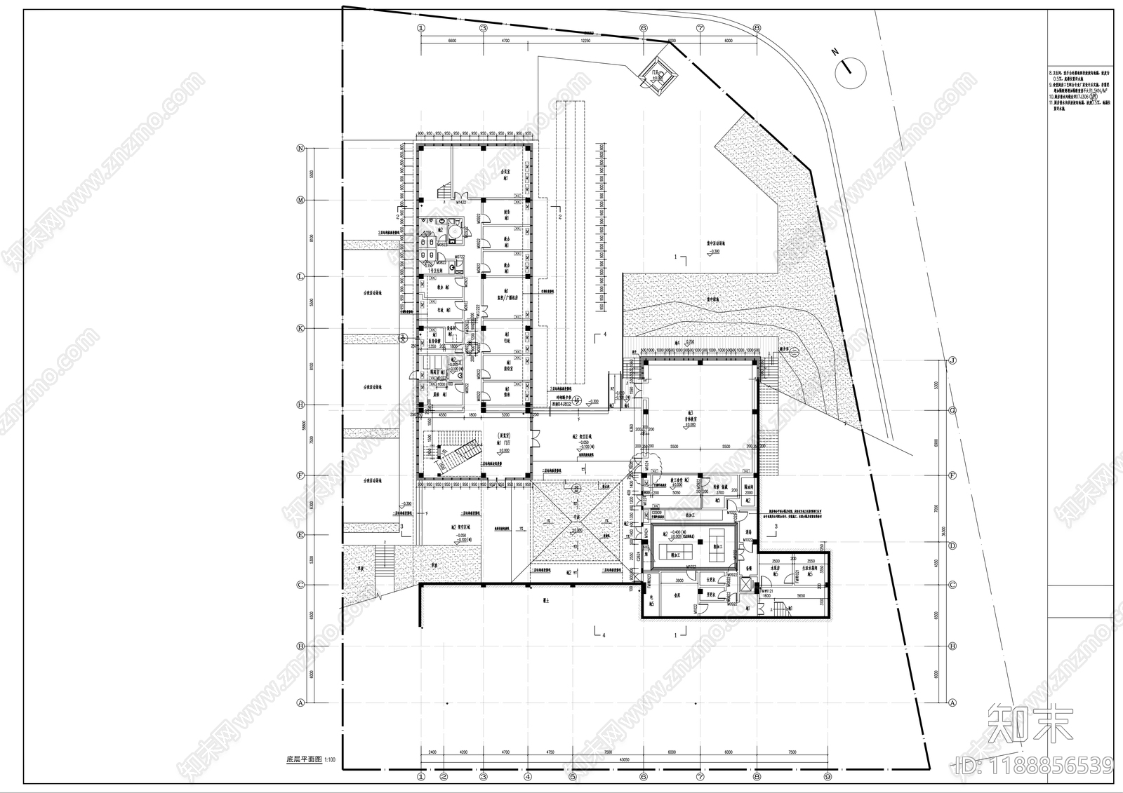 现代幼儿园建筑cad施工图下载【ID:1188856539】