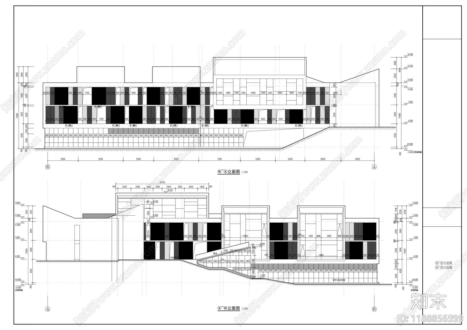 现代幼儿园建筑cad施工图下载【ID:1188856539】