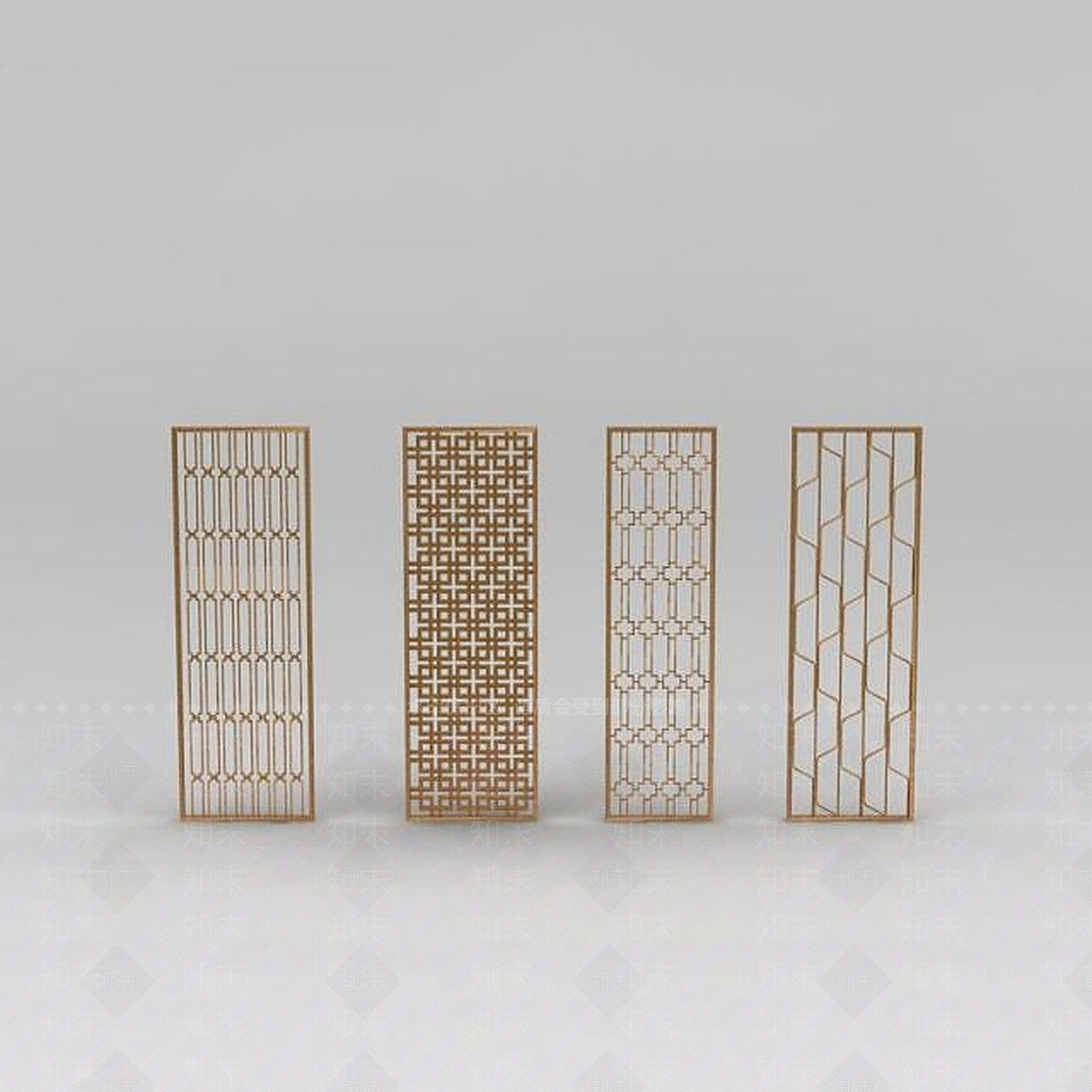 现代金属隔断屏风3D模型下载【ID:1188856931】