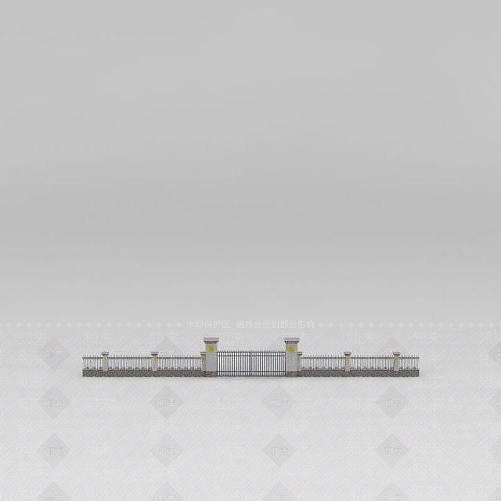 现代门3D模型渲染效果图