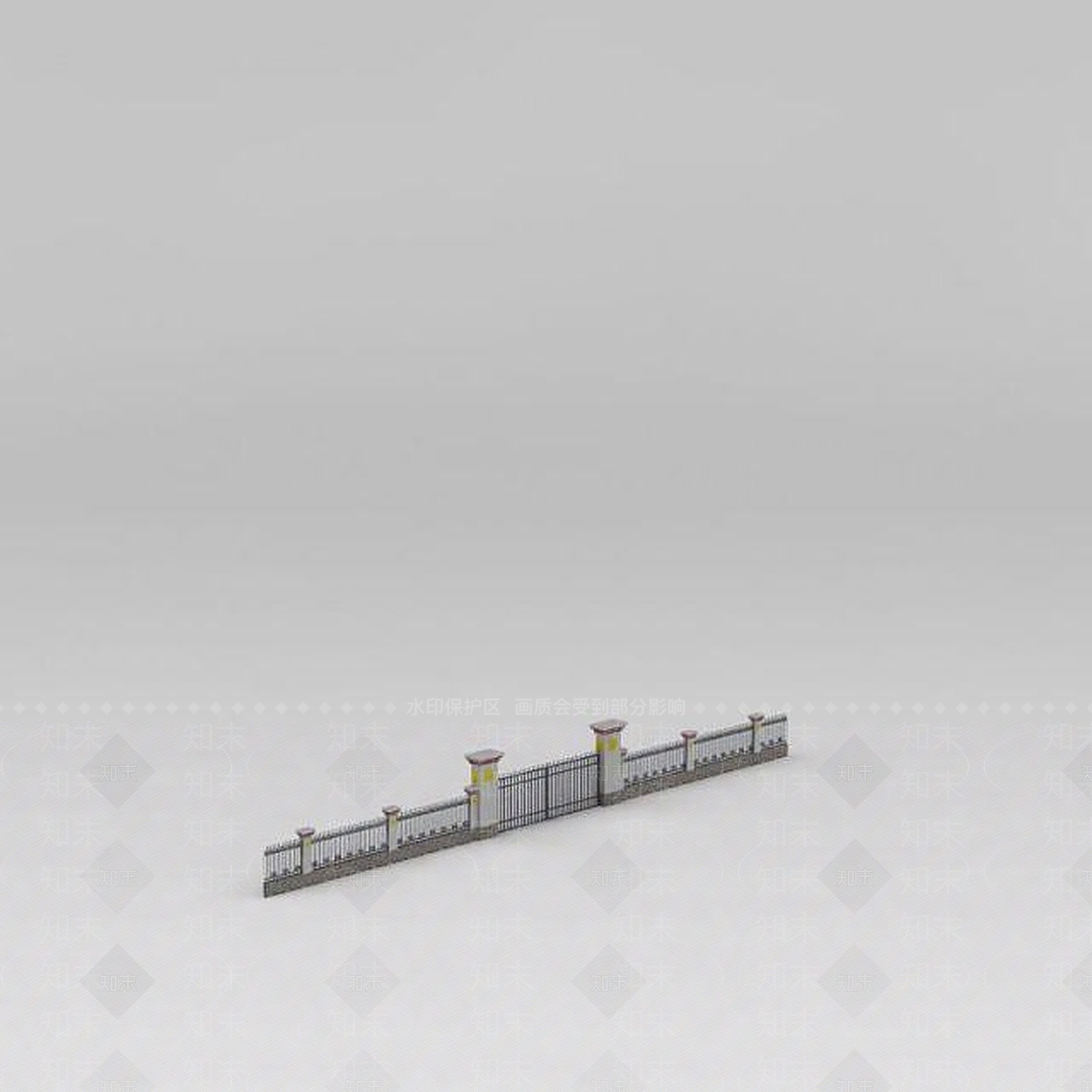 现代藏式大门和围墙3D模型下载【ID:1188857320】