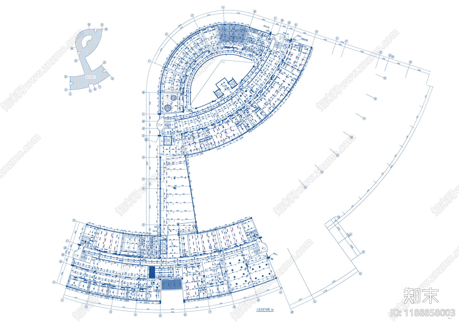 现代整体办公空间施工图下载【ID:1188858003】