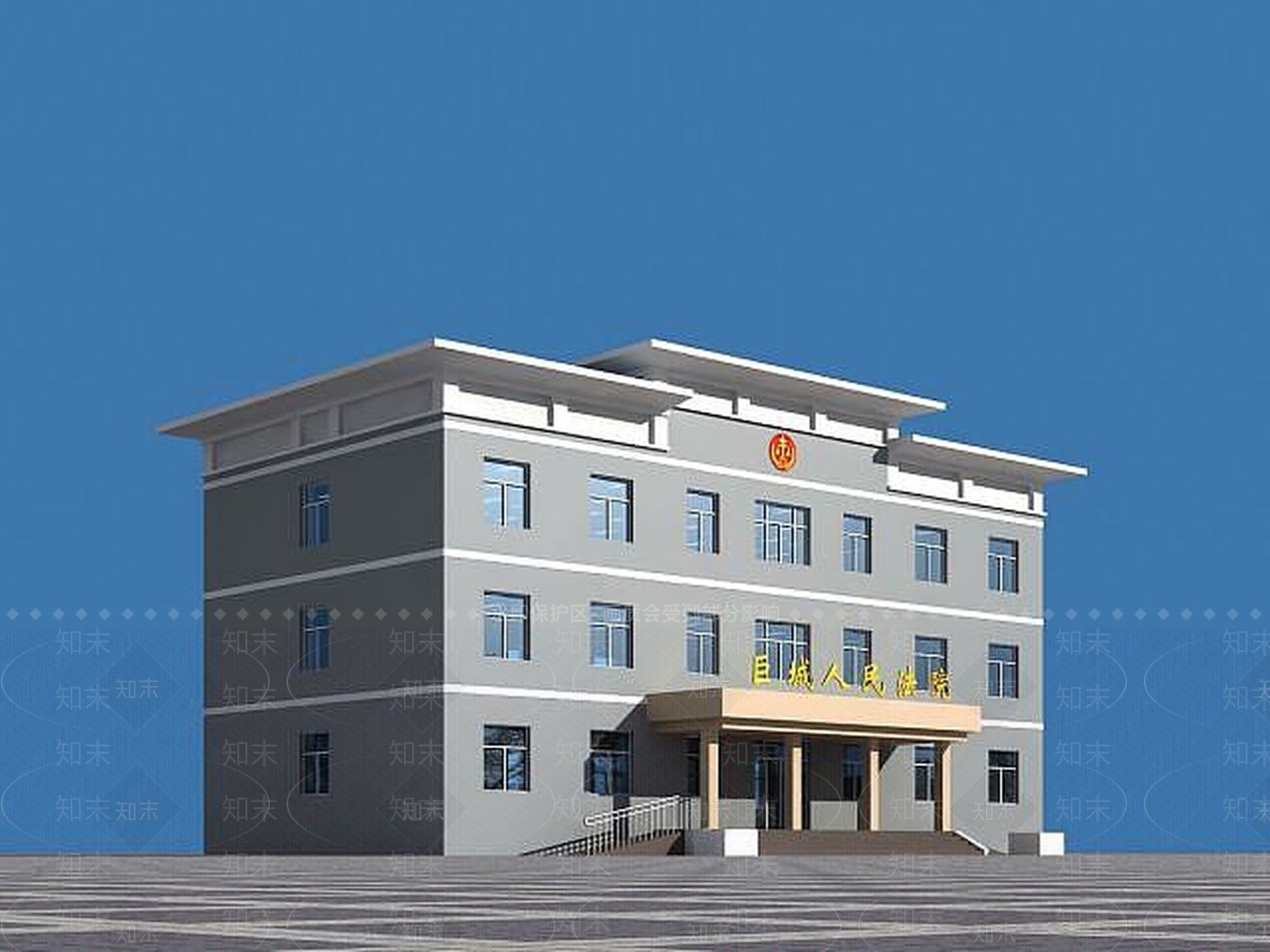现代县人民法院办公楼3D模型下载【ID:1188858052】