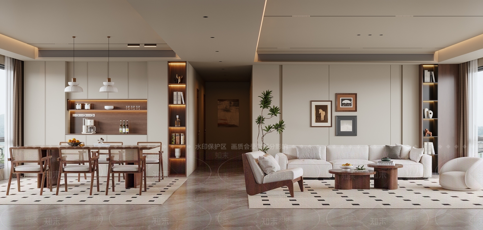 嵌入式餐边柜家居餐厅3D模型下载【ID:1227483750】
