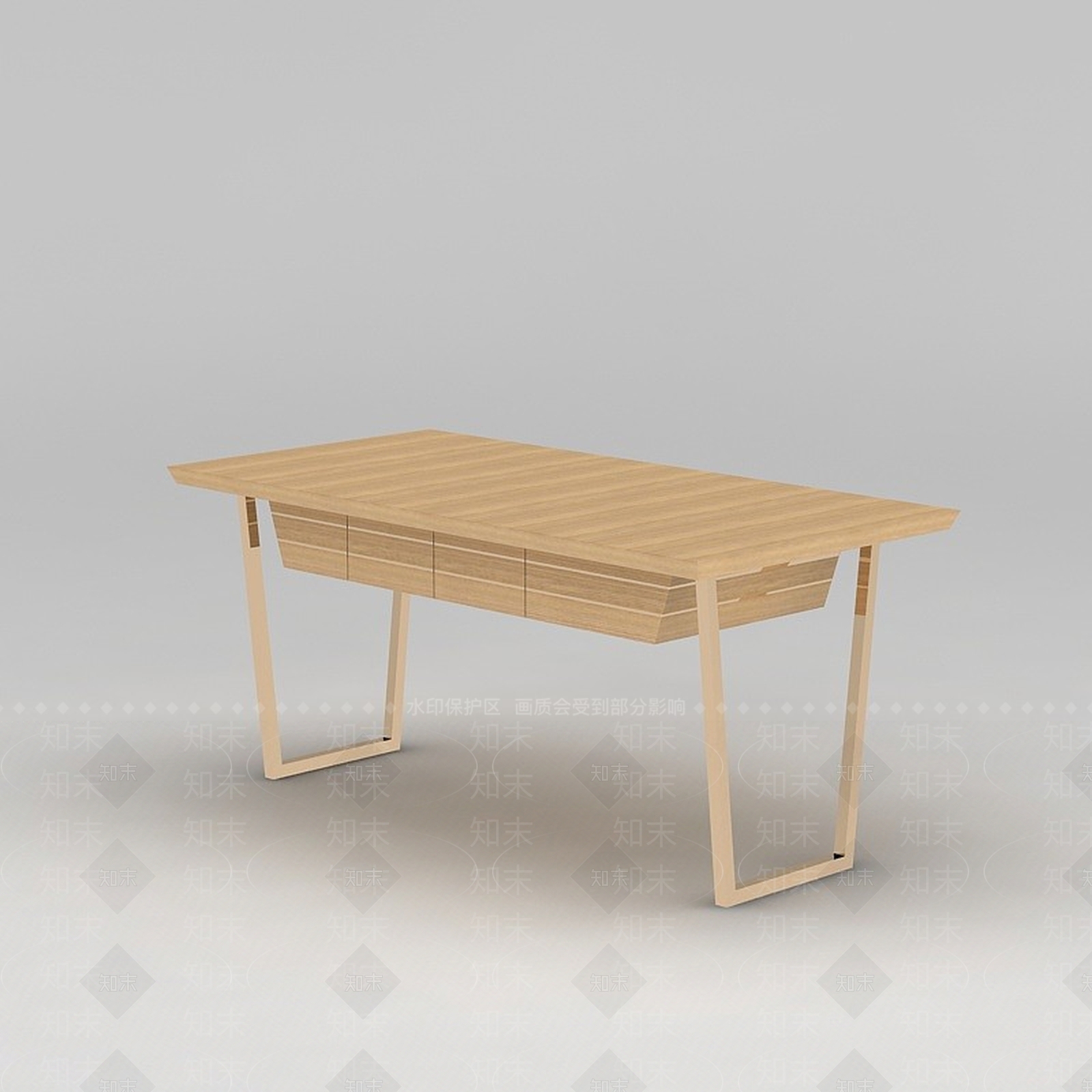 现代原木桌子3D模型下载【ID:1188861022】