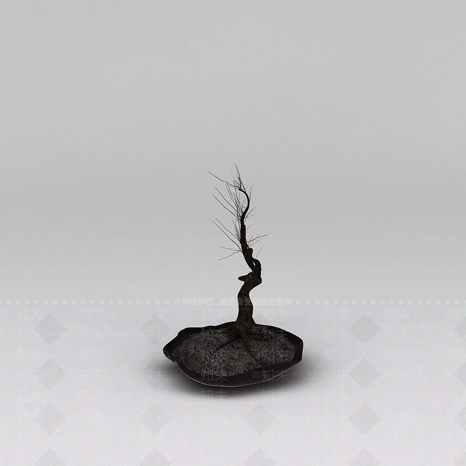 现代干枝盆栽3D模型下载【ID:1188861039】