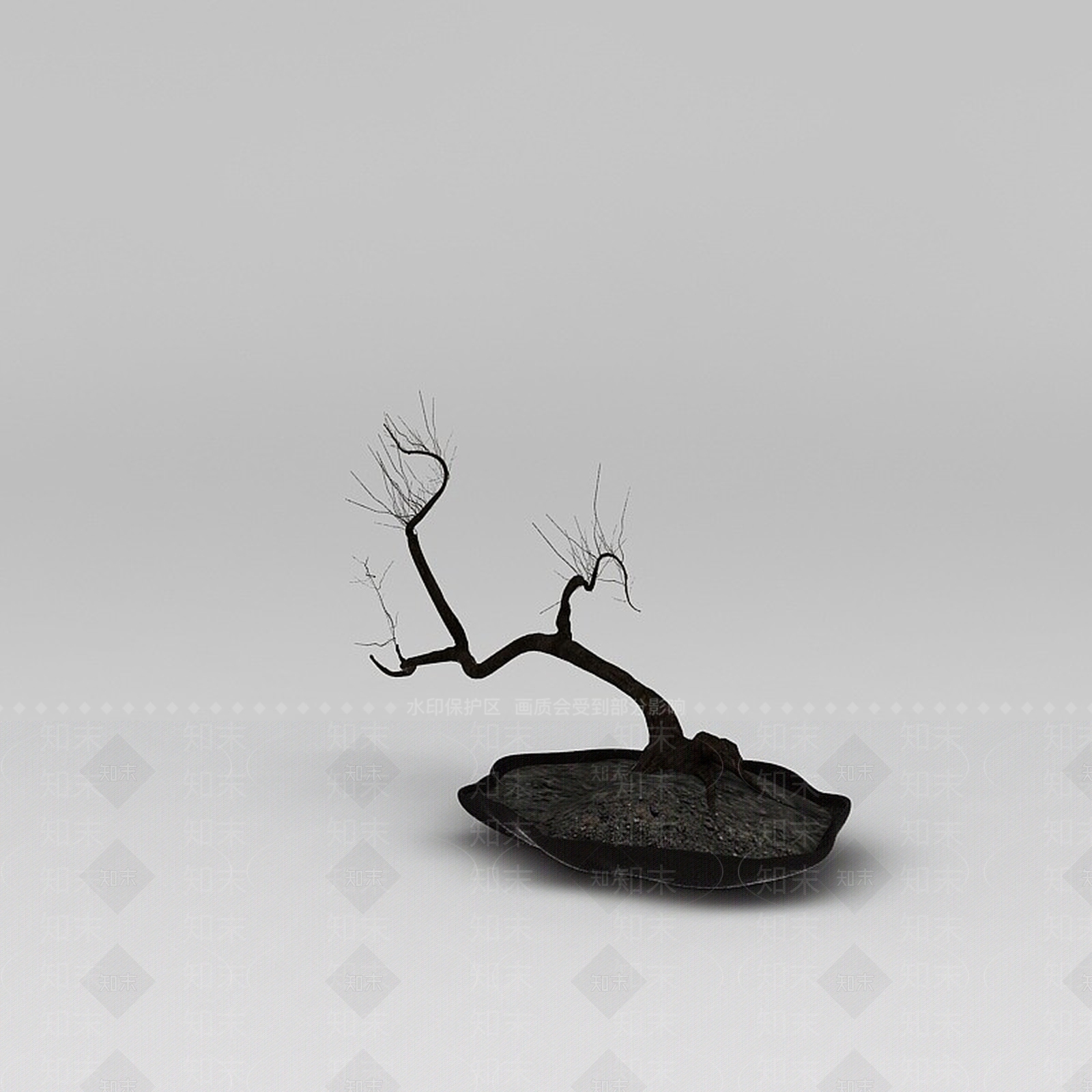 现代干枝盆栽3D模型下载【ID:1188861039】