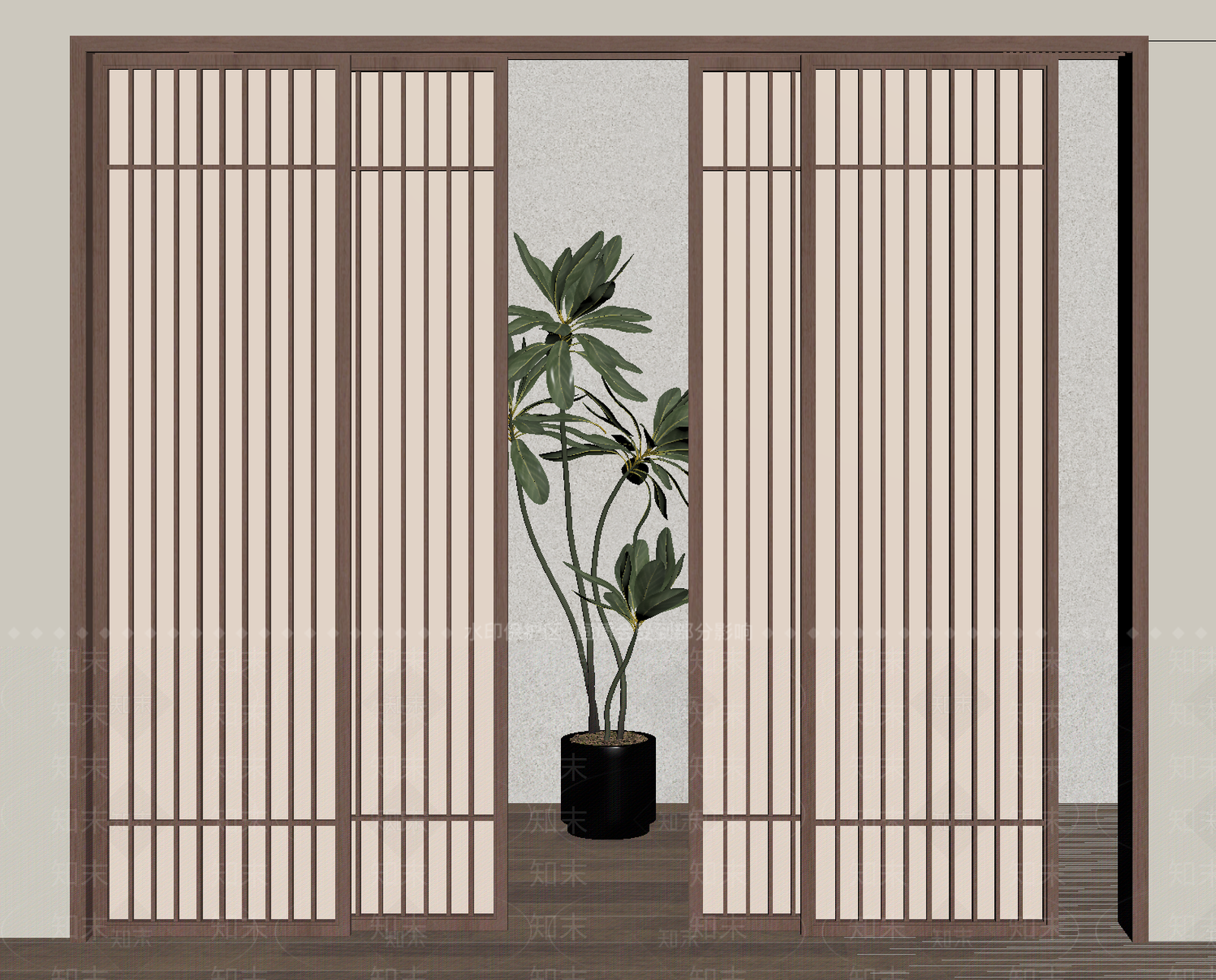中古推拉门SU模型下载【ID:1188861753】