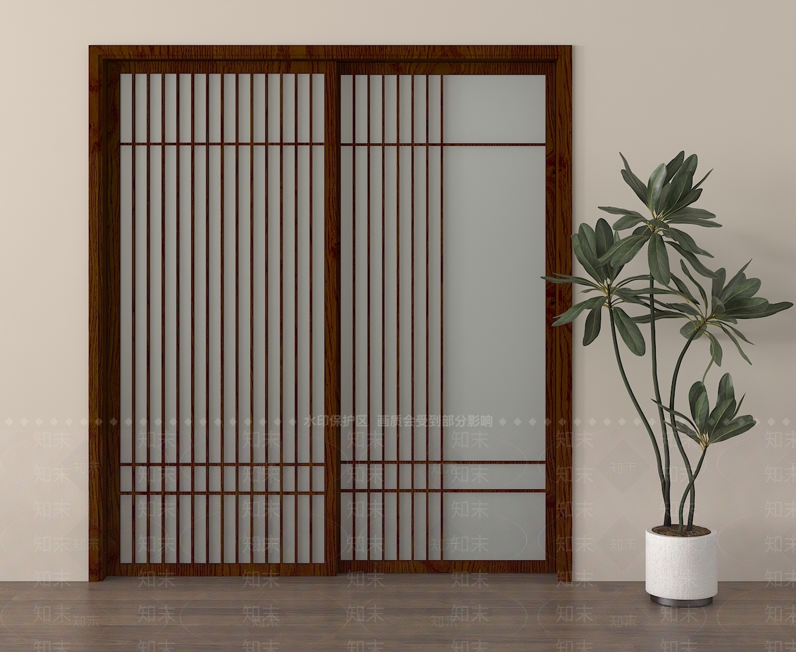 中古推拉门SU模型下载【ID:1188861883】