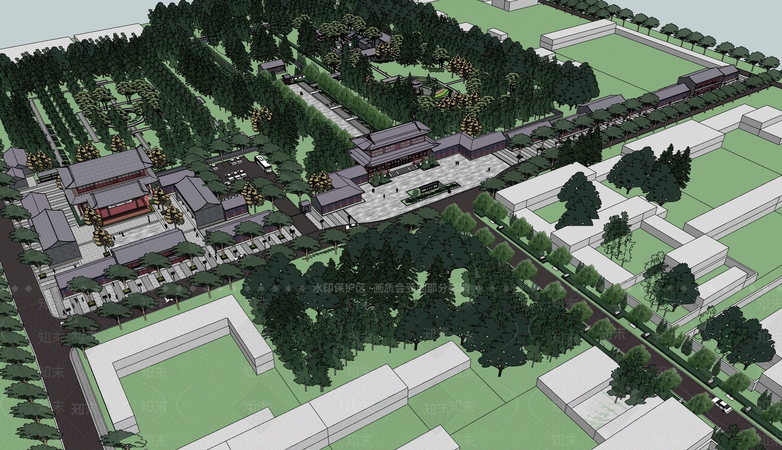 中式古建筑SU模型下载【ID:1188862692】