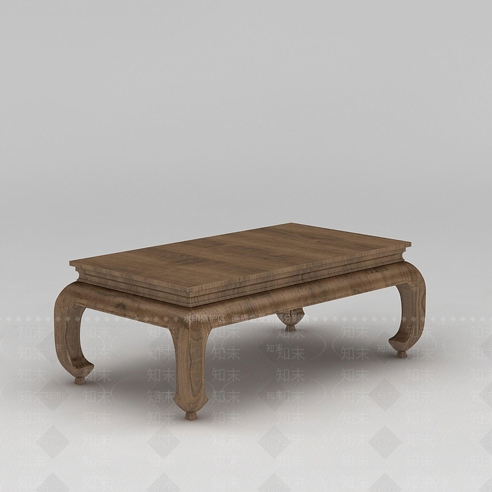 中式原木矮桌3D模型下载【ID:1188862677】