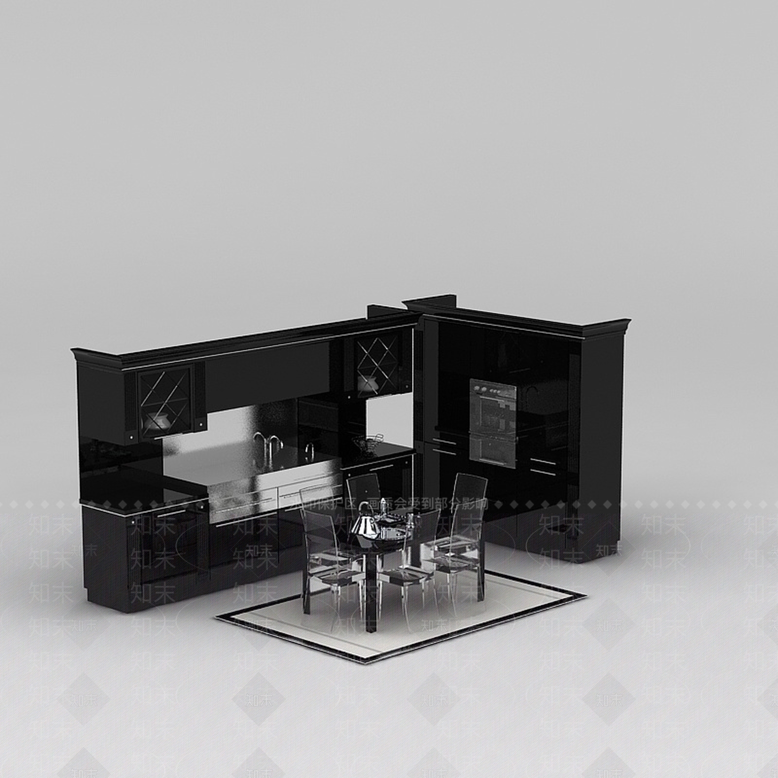 现代高端橱柜3D模型下载【ID:1188863490】