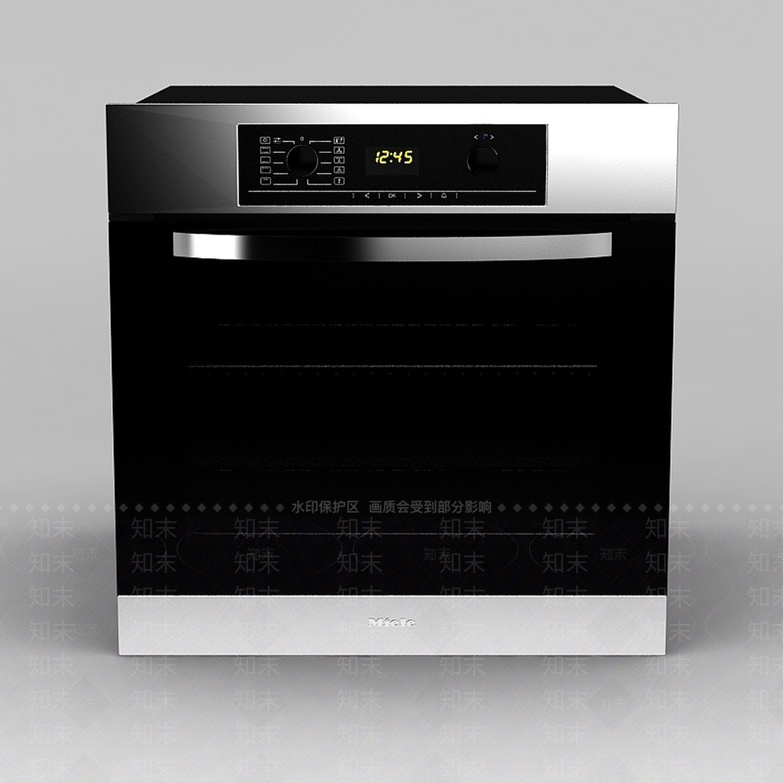 现代烤箱3D模型渲染效果图